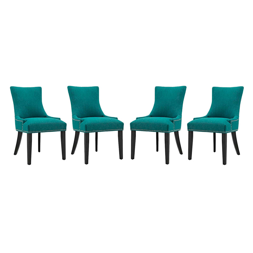 Marquis Dining Chair Fabric Set of 4 in Teal