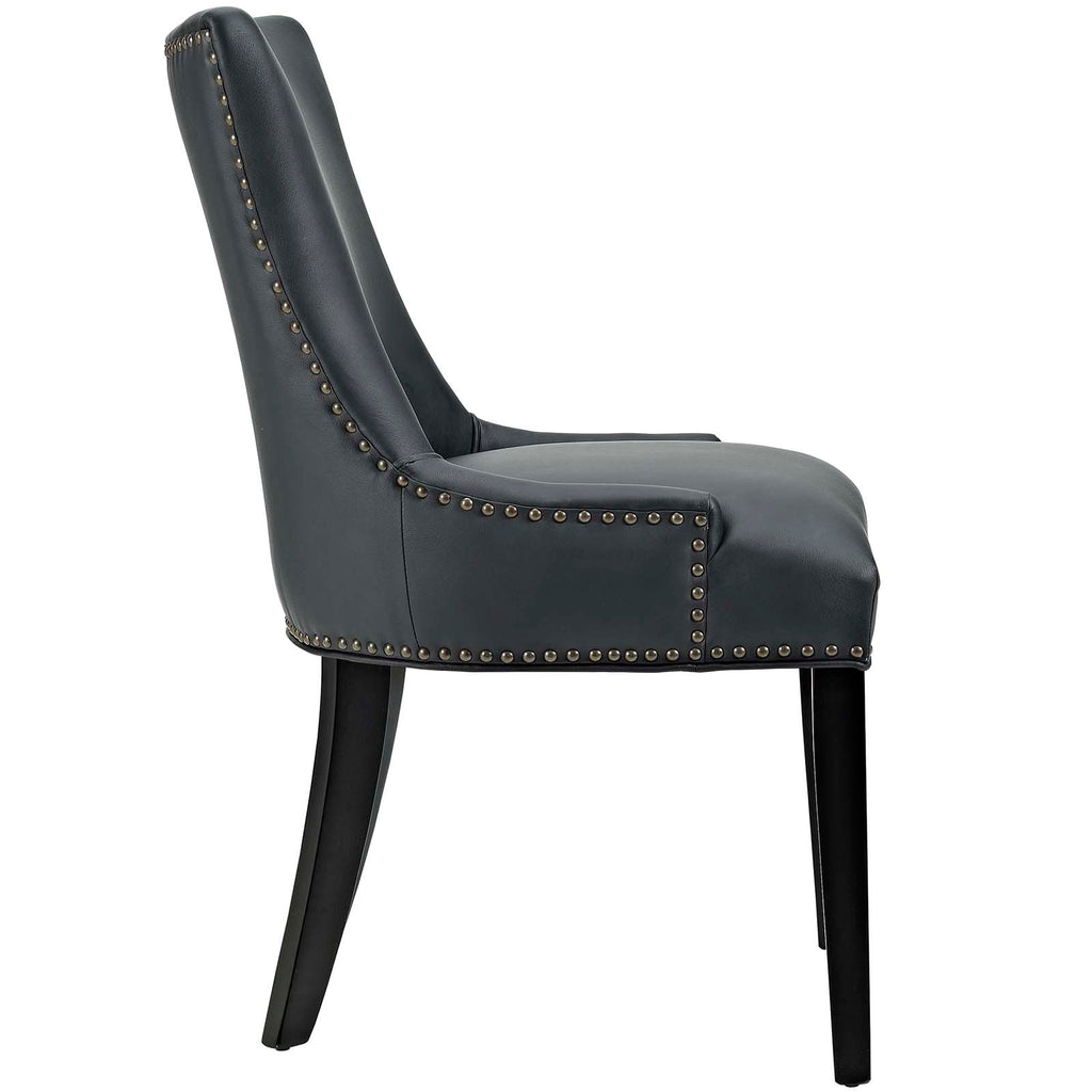 Marquis Dining Chair Faux Leather Set of 2 in Black