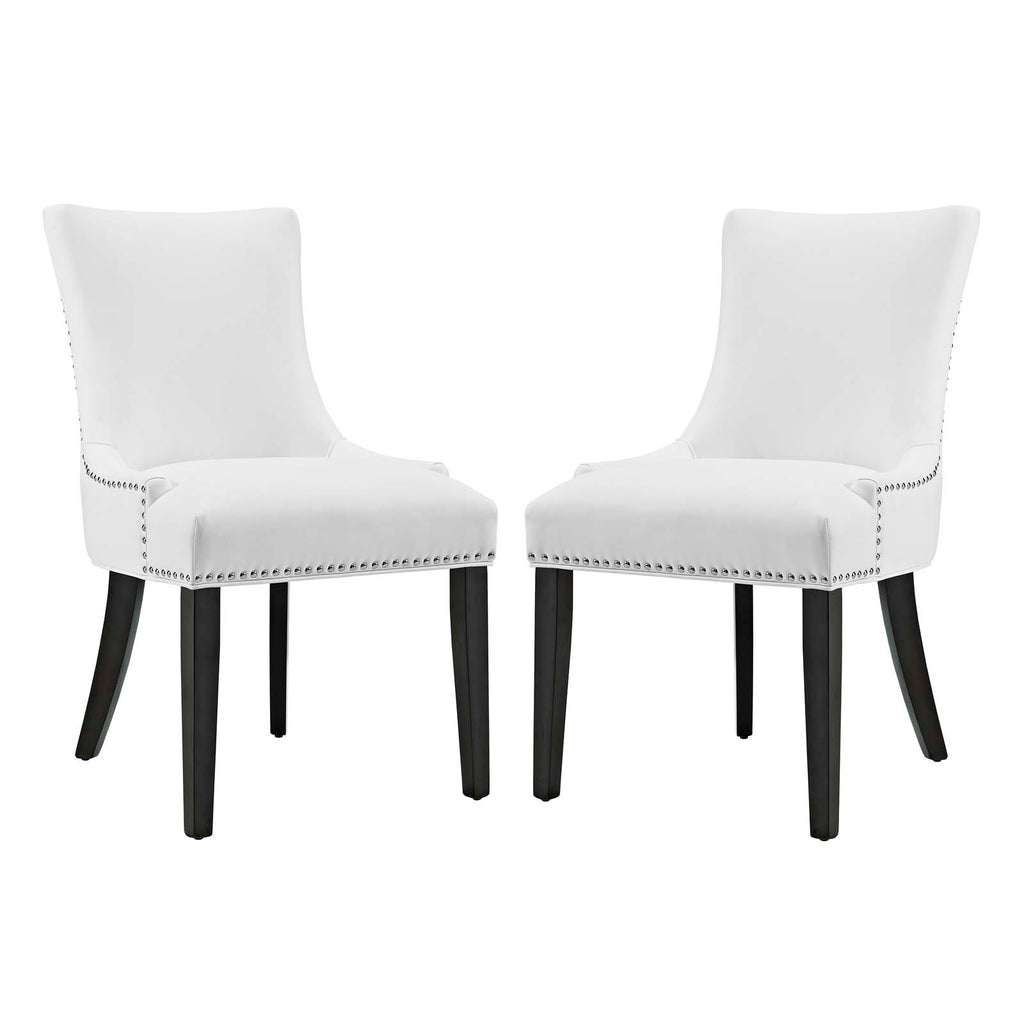 Marquis Dining Chair Faux Leather Set of 2 in White