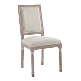 Court Dining Side Chair Upholstered Fabric Set of 2 in Beige