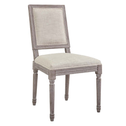 Court Dining Side Chair Upholstered Fabric Set of 4 in Beige