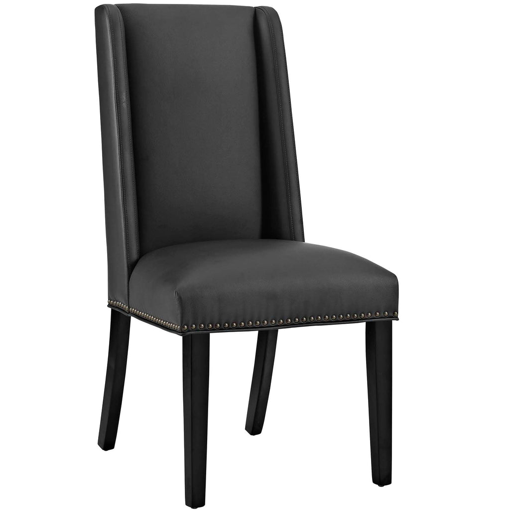 Baron Dining Chair Vinyl Set of 4 in Black