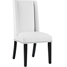 Baron Dining Chair Vinyl Set of 4 in White