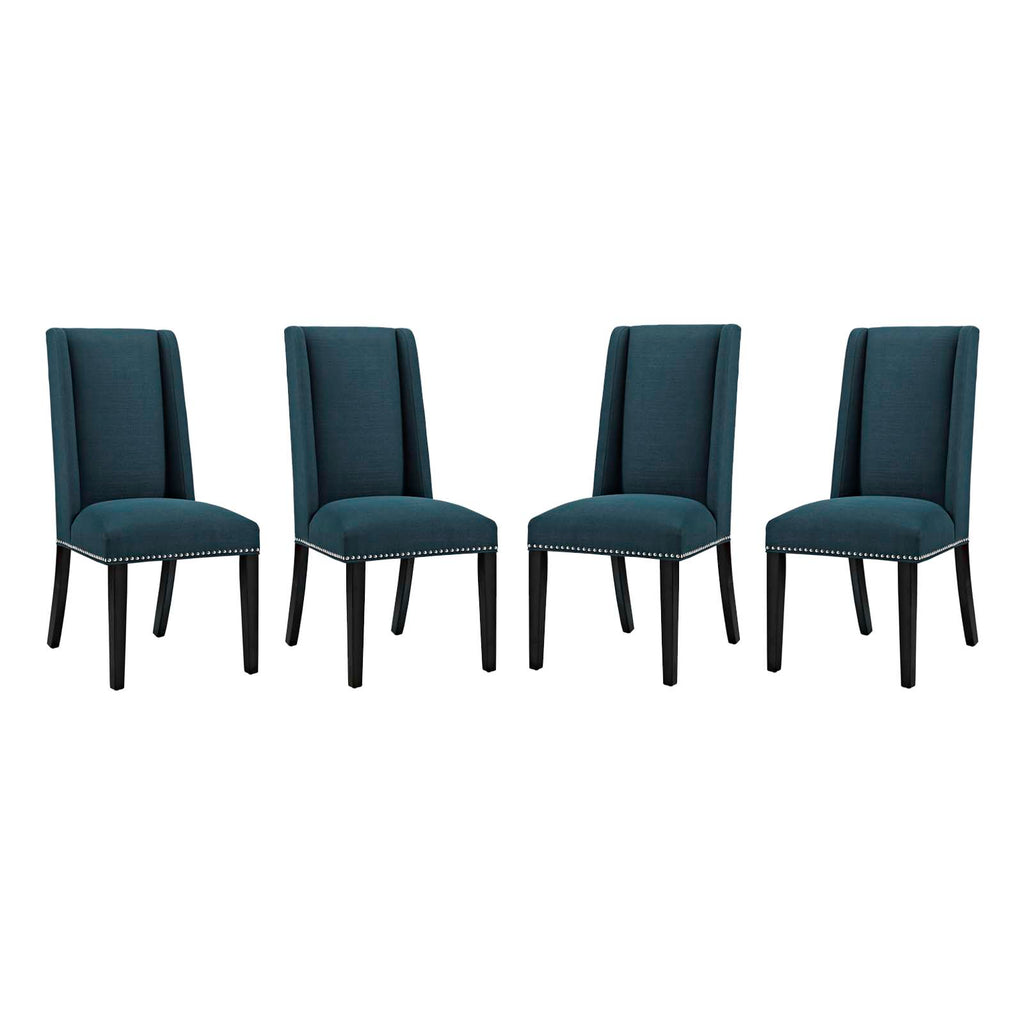 Baron Dining Chair Fabric Set of 4 in Azure