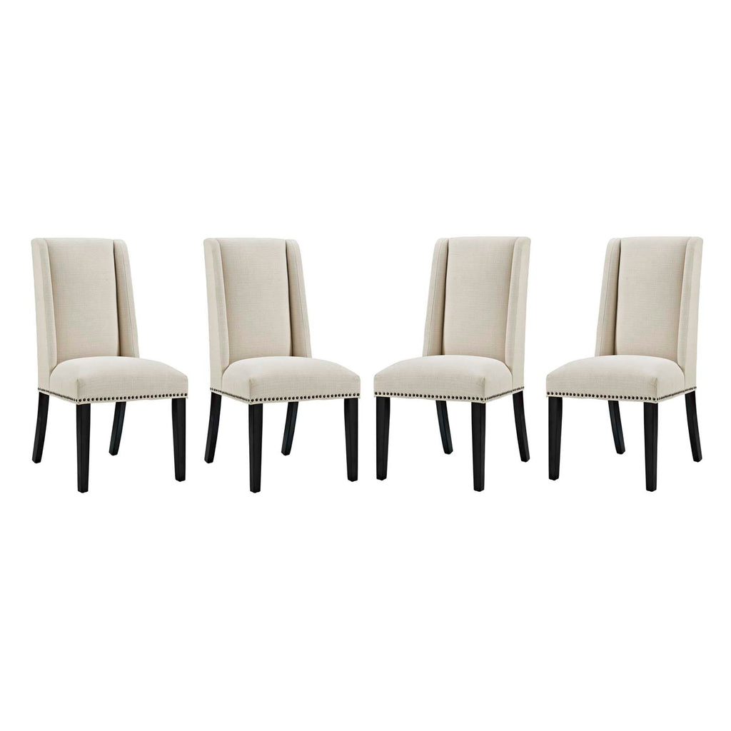 Baron Dining Chair Fabric Set of 4 in Beige