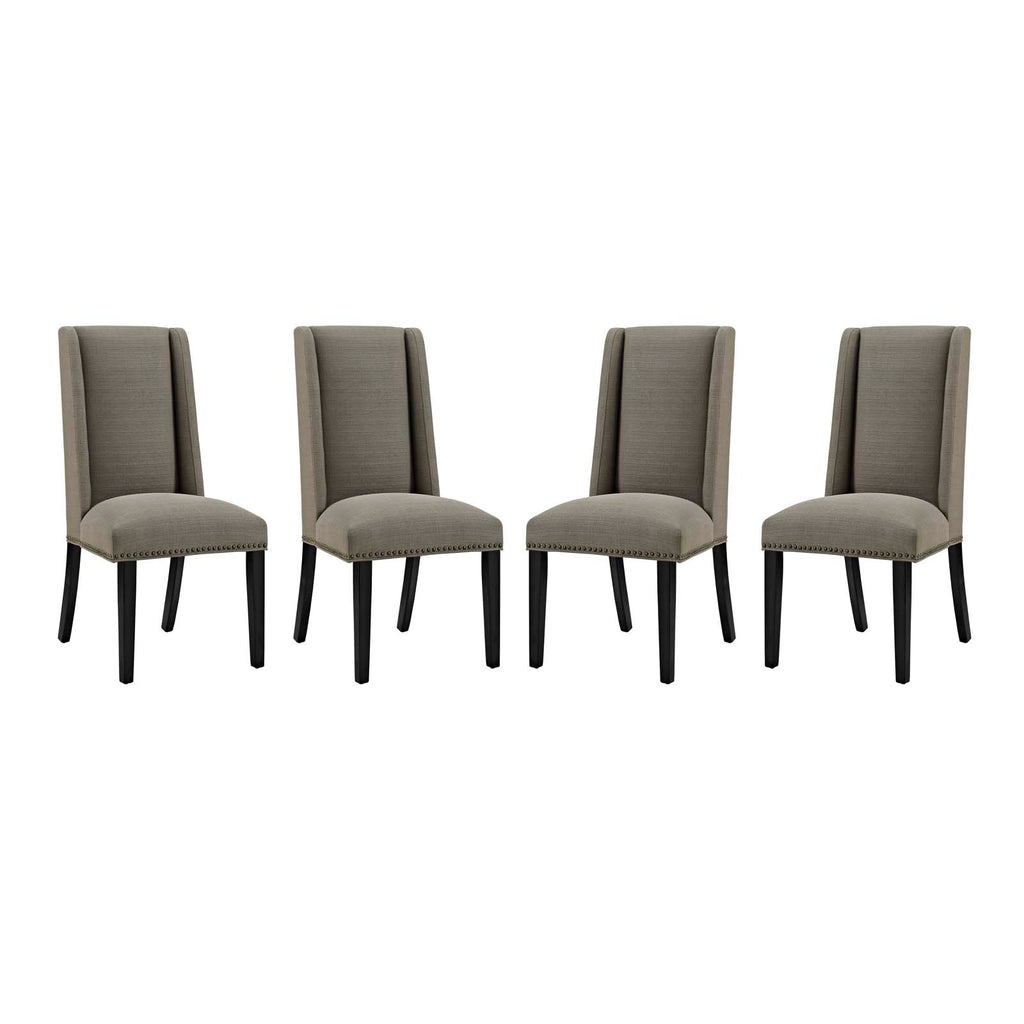 Baron Dining Chair Fabric Set of 4 in Granite