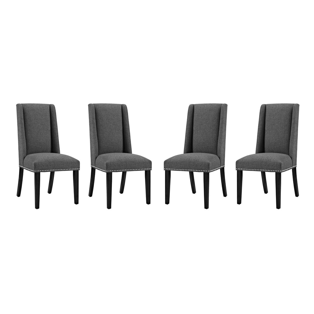 Baron Dining Chair Fabric Set of 4 in Gray