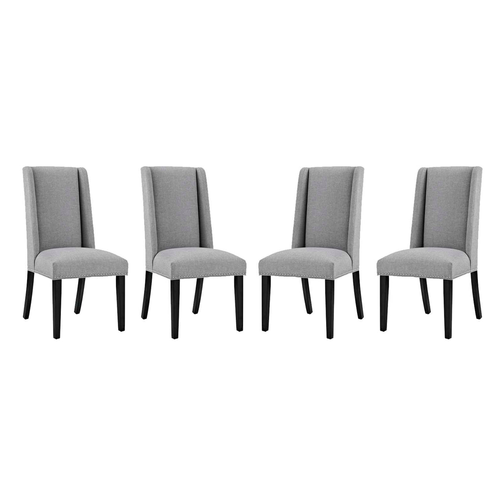 Baron Dining Chair Fabric Set of 4 in Light Gray