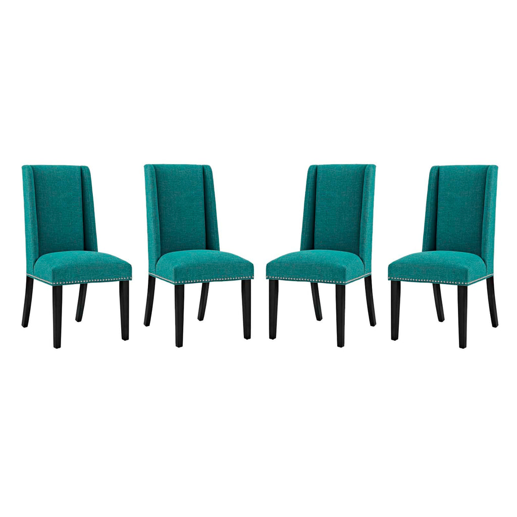 Baron Dining Chair Fabric Set of 4 in Teal