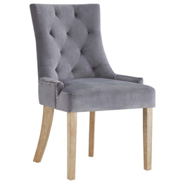 Pose Dining Chair Performance Velvet Set of 2 in Gray