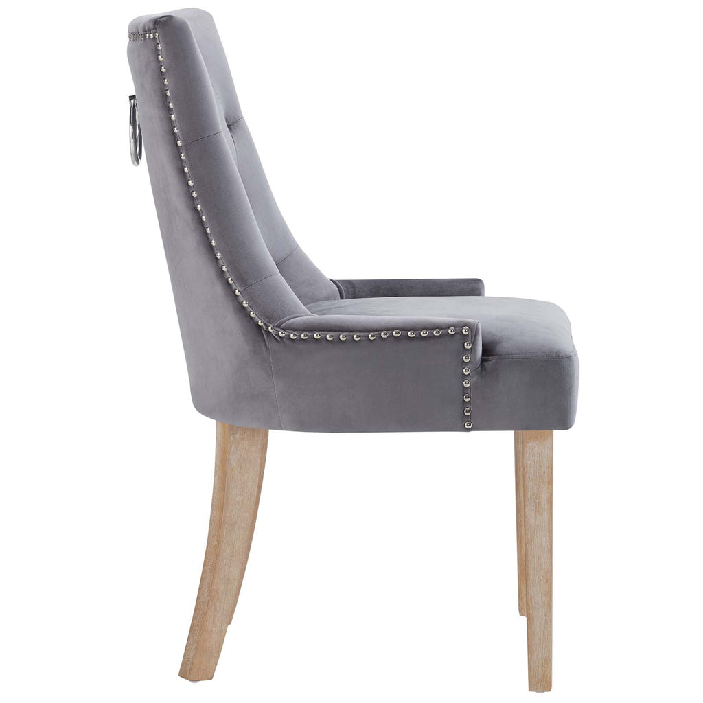 Pose Dining Chair Performance Velvet Set of 2 in Gray