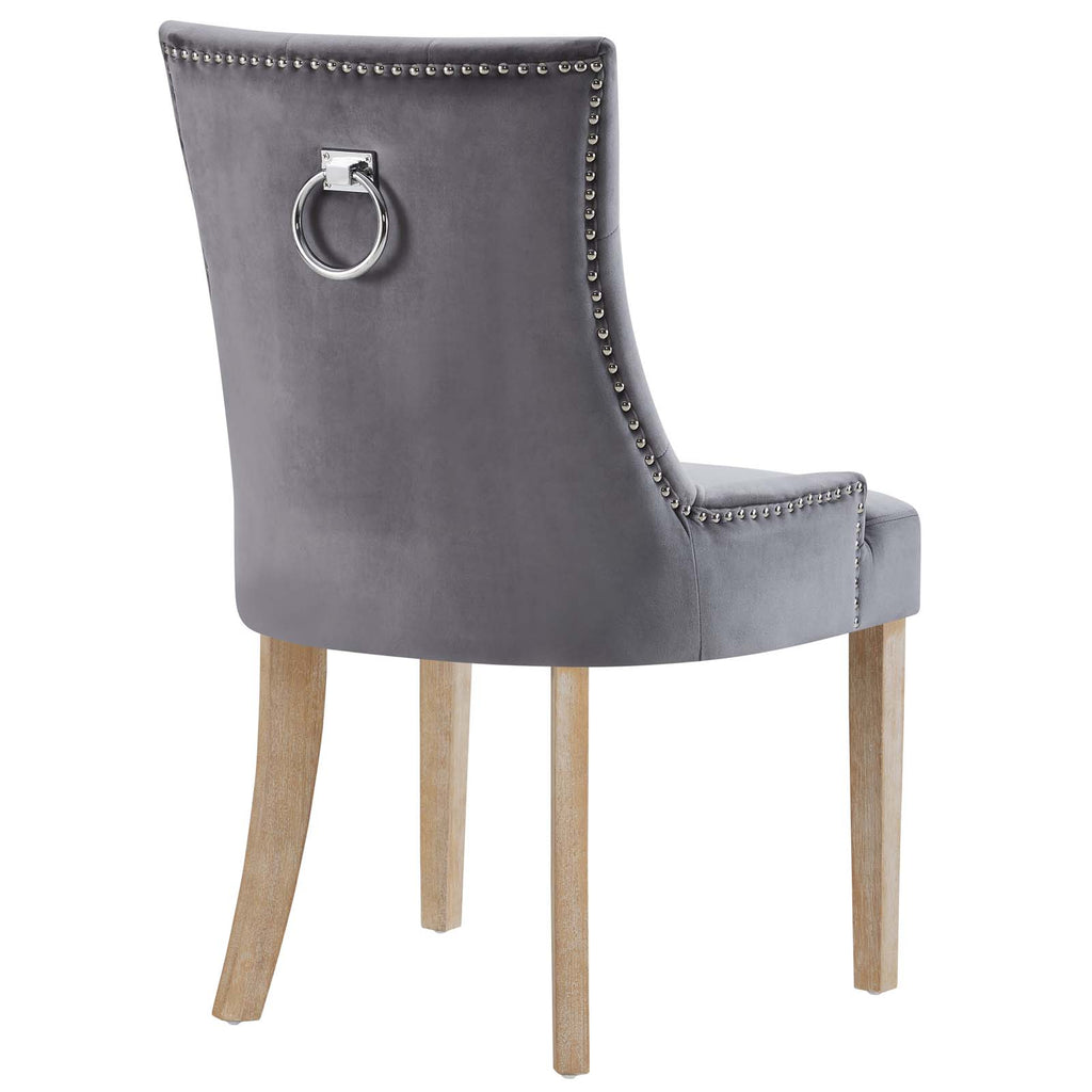 Pose Dining Chair Performance Velvet Set of 2 in Gray