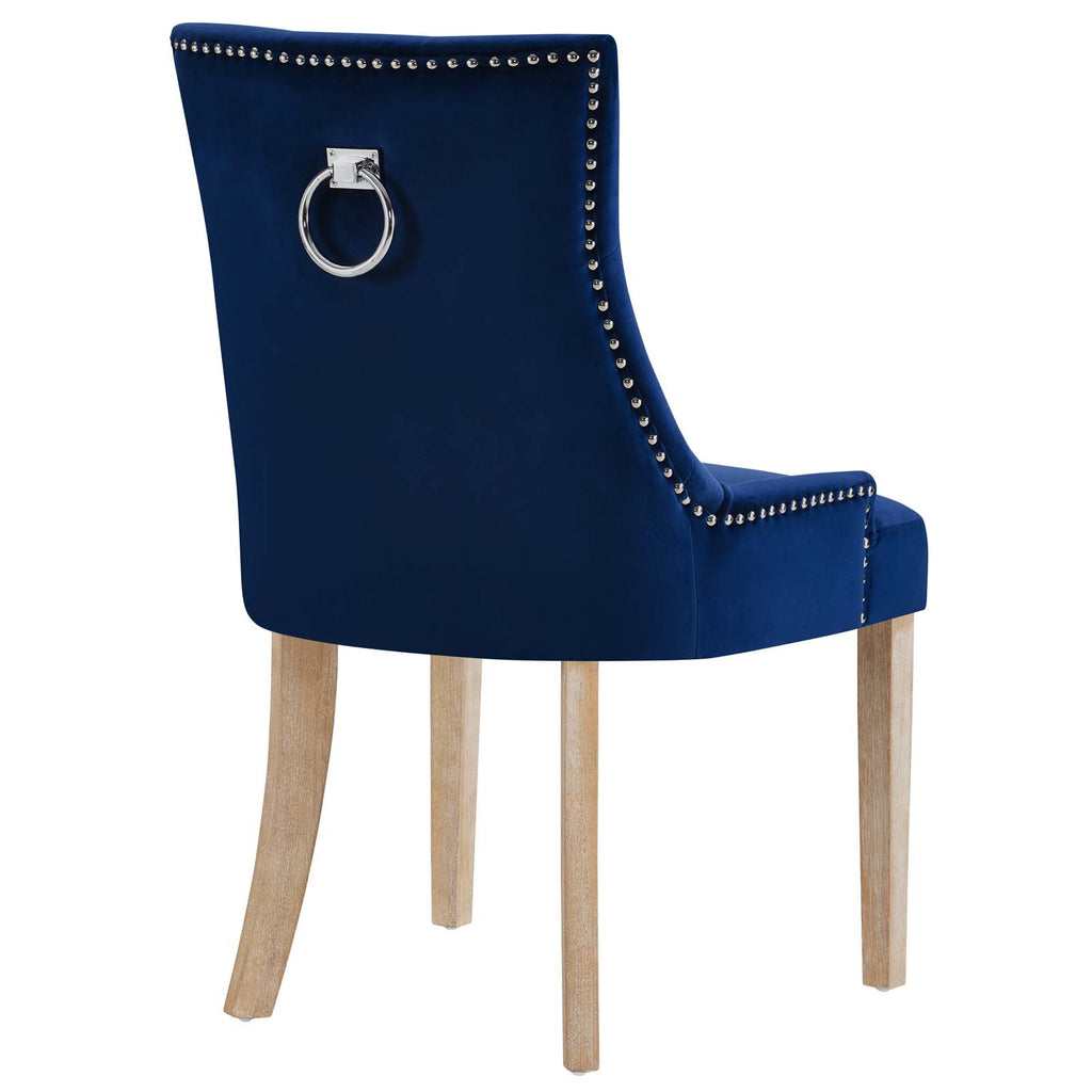 Pose Dining Chair Performance Velvet Set of 2 in Navy