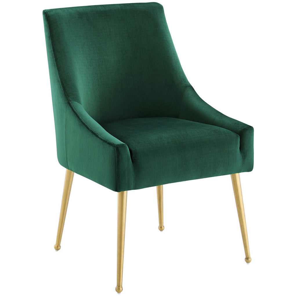 Discern Upholstered Performance Velvet Dining Chair in Green