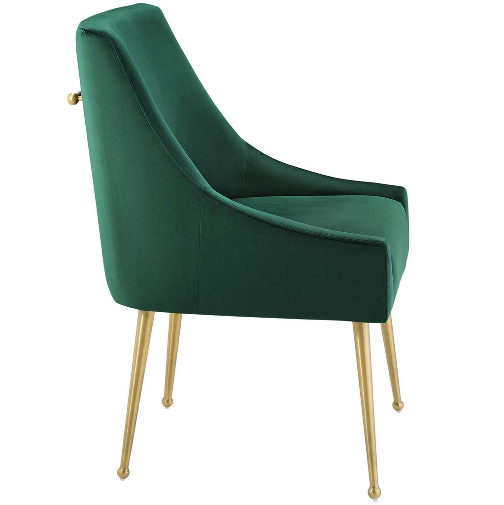 Discern Upholstered Performance Velvet Dining Chair in Green