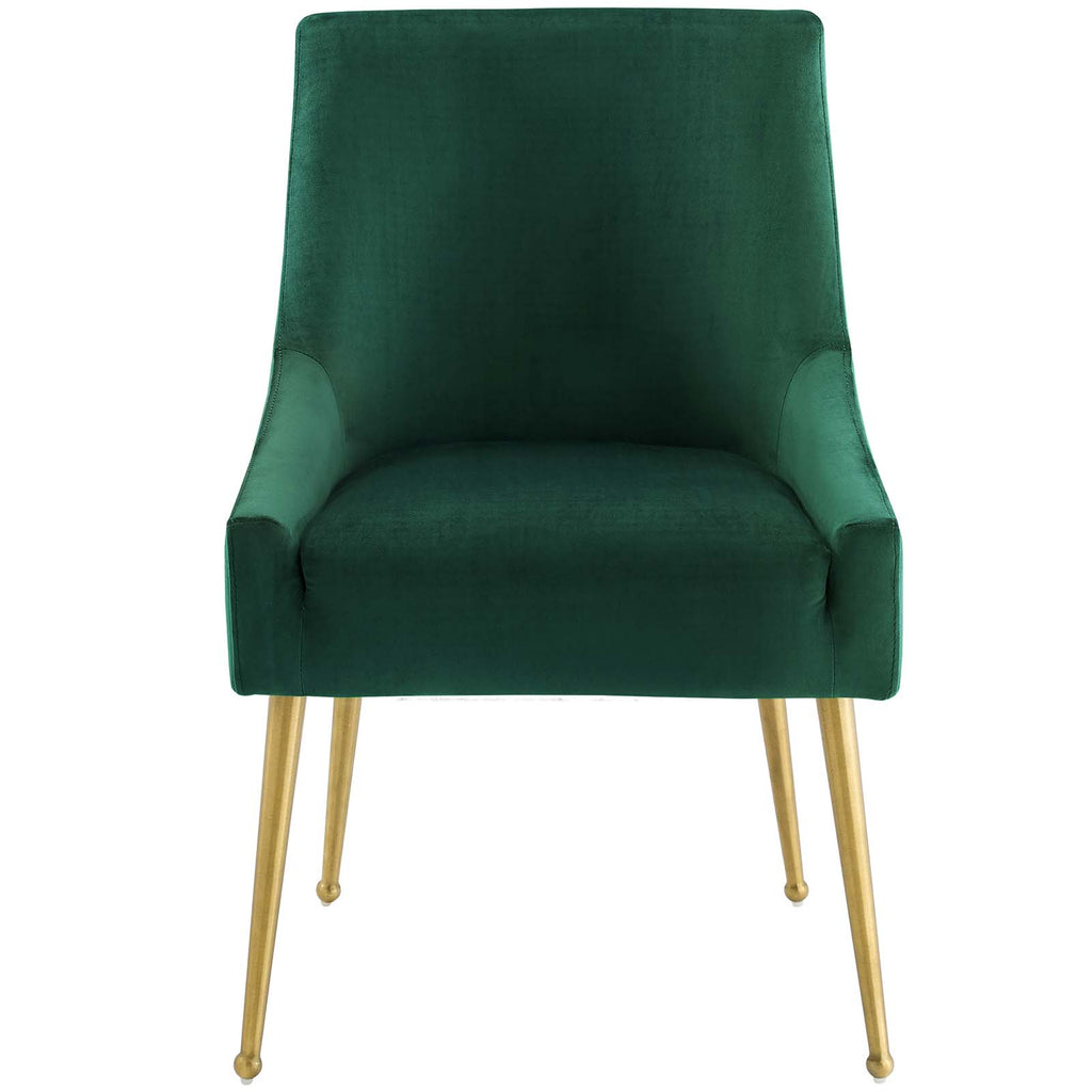 Discern Upholstered Performance Velvet Dining Chair in Green