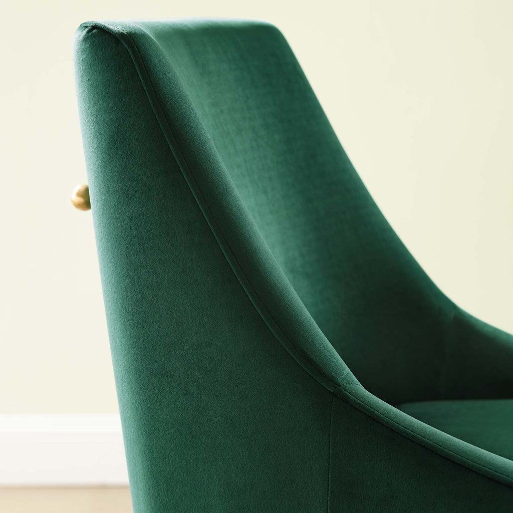 Discern Upholstered Performance Velvet Dining Chair in Green