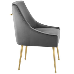 Discern Upholstered Performance Velvet Dining Chair in Gray