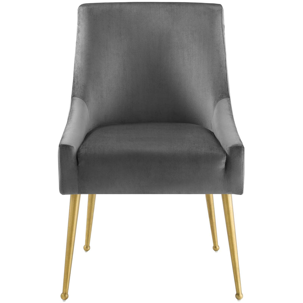 Discern Upholstered Performance Velvet Dining Chair in Gray