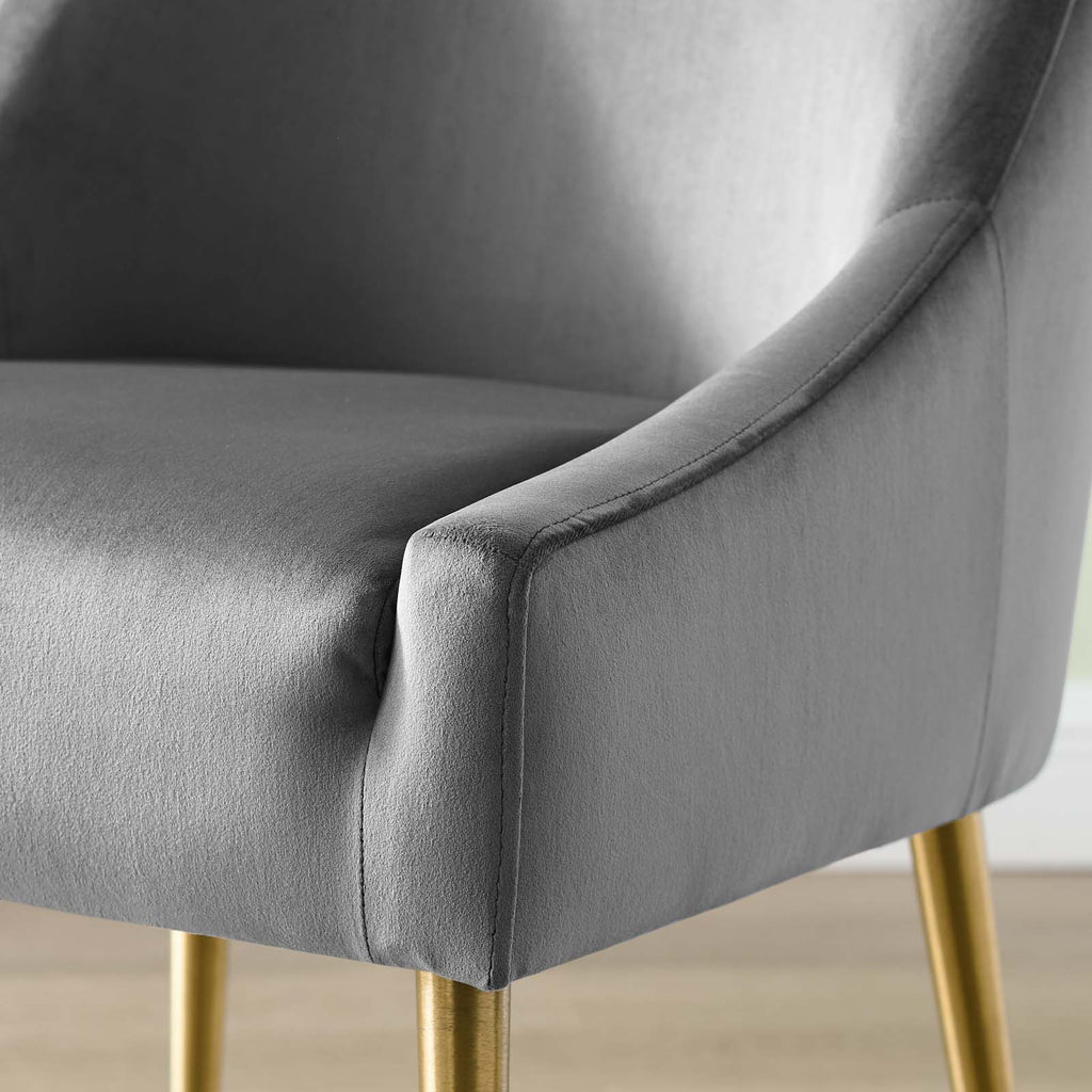 Discern Upholstered Performance Velvet Dining Chair in Gray