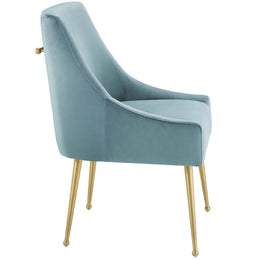 Discern Upholstered Performance Velvet Dining Chair in Light Blue