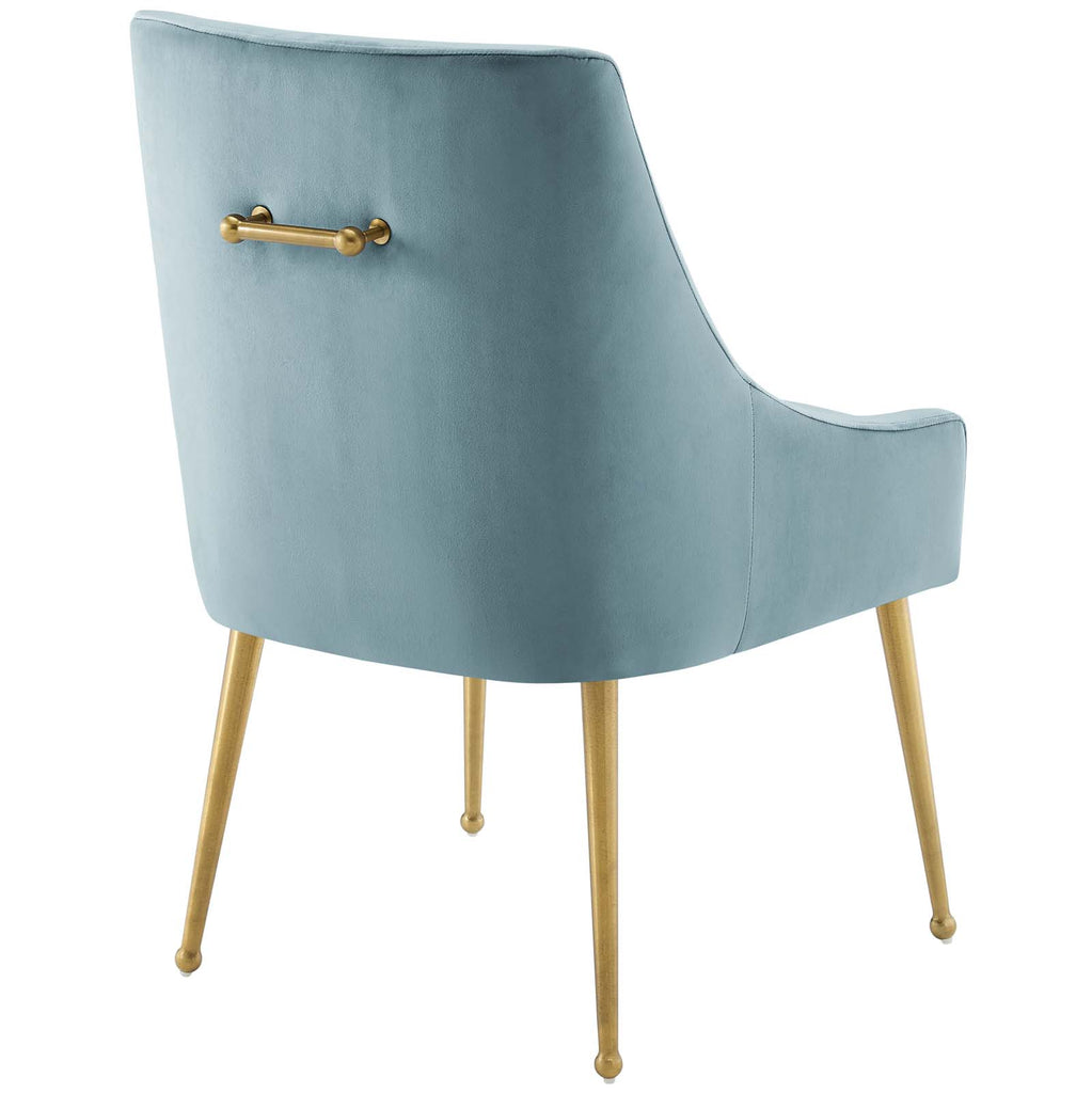 Discern Upholstered Performance Velvet Dining Chair in Light Blue