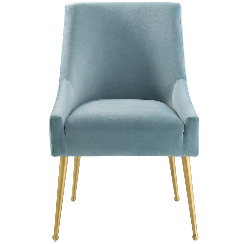 Discern Upholstered Performance Velvet Dining Chair in Light Blue