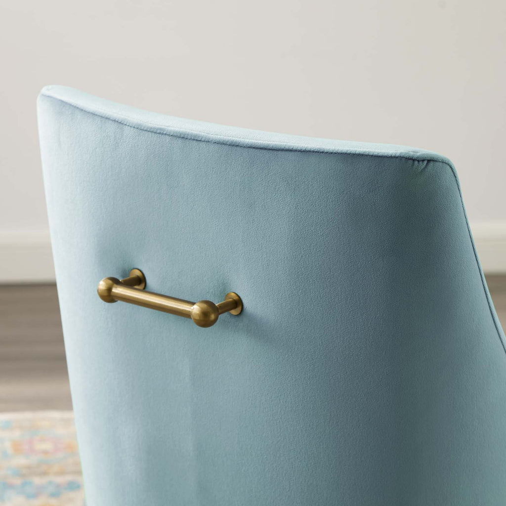 Discern Upholstered Performance Velvet Dining Chair in Light Blue