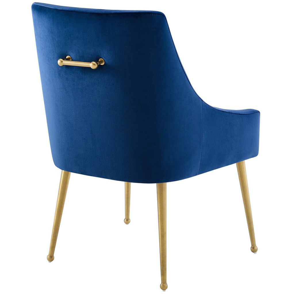 Discern Upholstered Performance Velvet Dining Chair in Navy