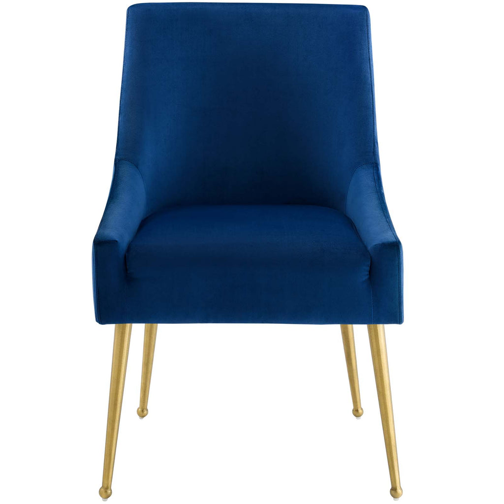 Discern Upholstered Performance Velvet Dining Chair in Navy