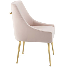 Discern Upholstered Performance Velvet Dining Chair in Pink