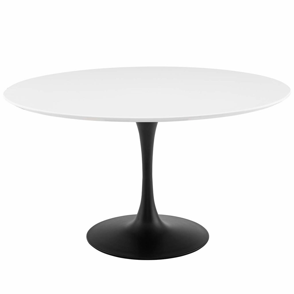 Lippa 54" Round Wood Dining Table in Black White