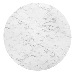 Lippa 60" Round Artificial Marble Dining Table in Black White