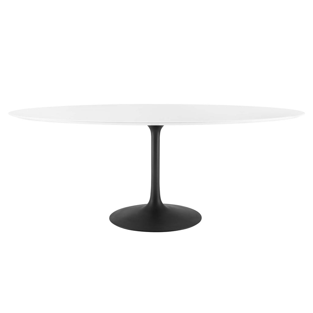 Lippa 78" Oval Wood Dining Table in Black White