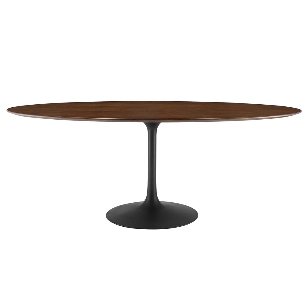 Lippa 78" Oval Wood Dining Table in Black Walnut