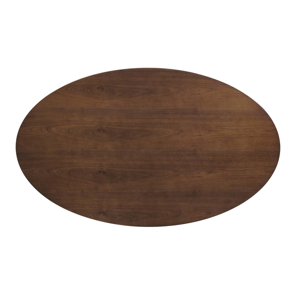 Lippa 78" Oval Wood Dining Table in Black Walnut