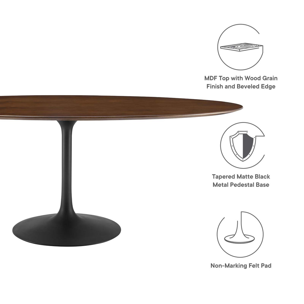 Lippa 78" Oval Wood Dining Table in Black Walnut