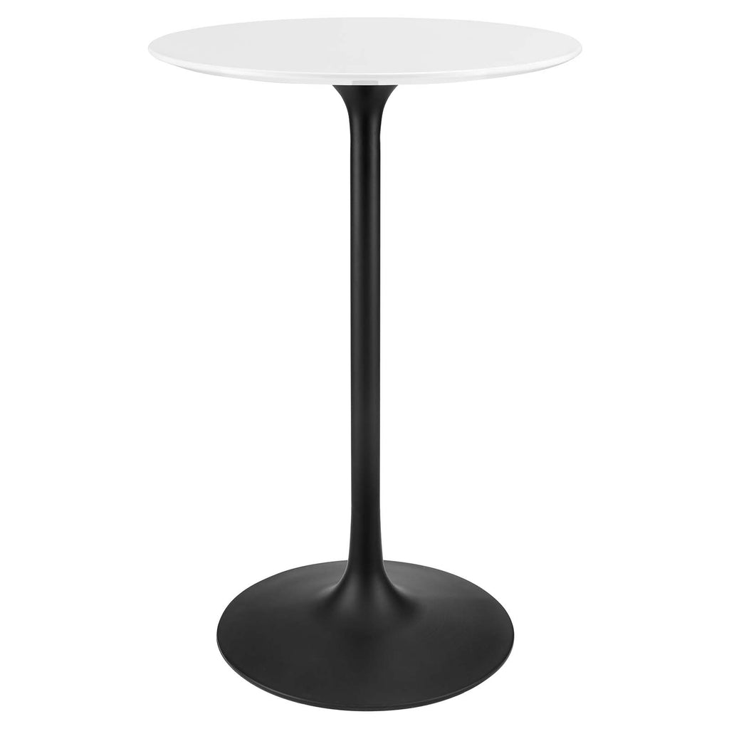 Lippa 28" Round Wood Bar Table in Black White