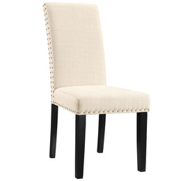 Parcel Dining Side Chair Fabric Set of 2 in Beige