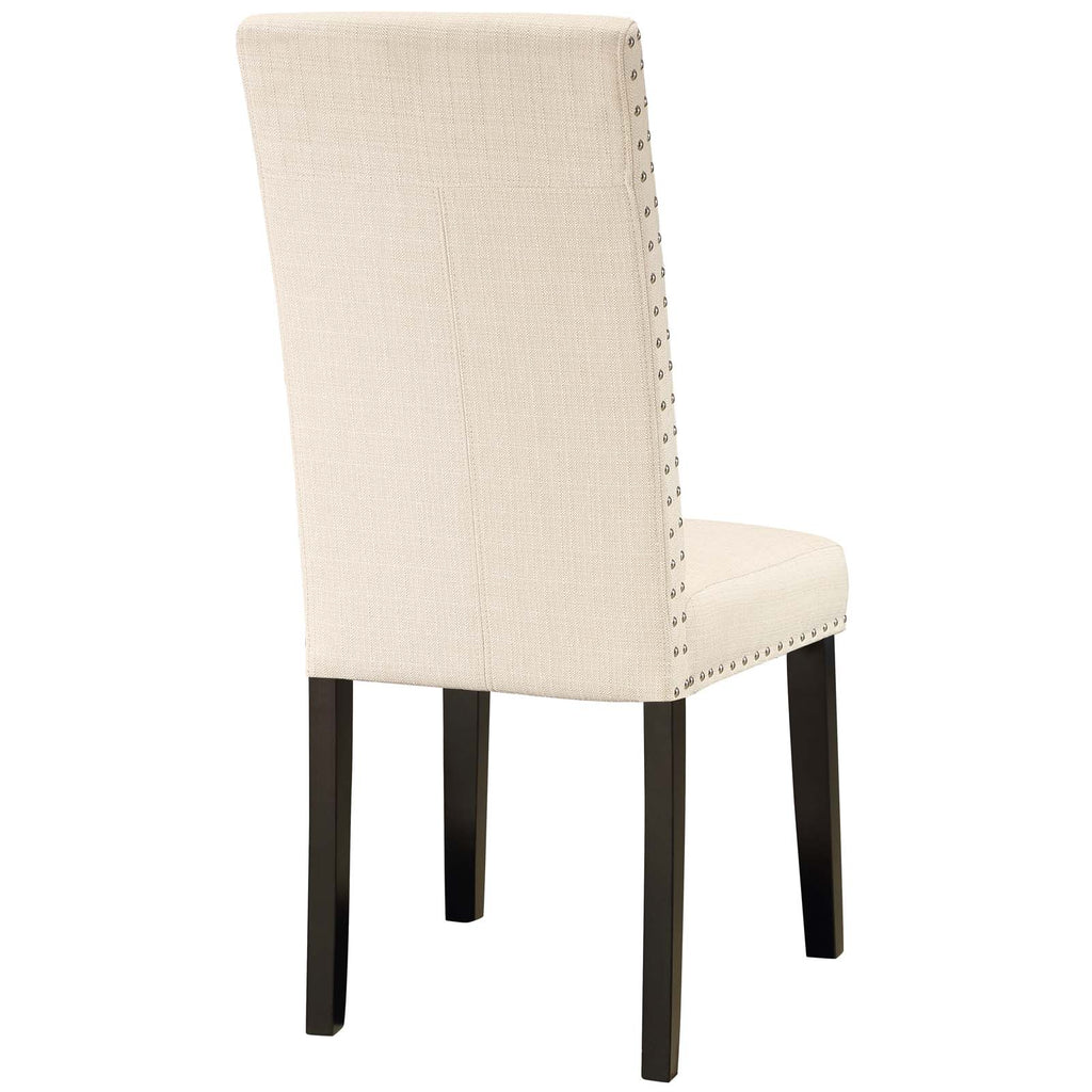 Parcel Dining Side Chair Fabric Set of 2 in Beige