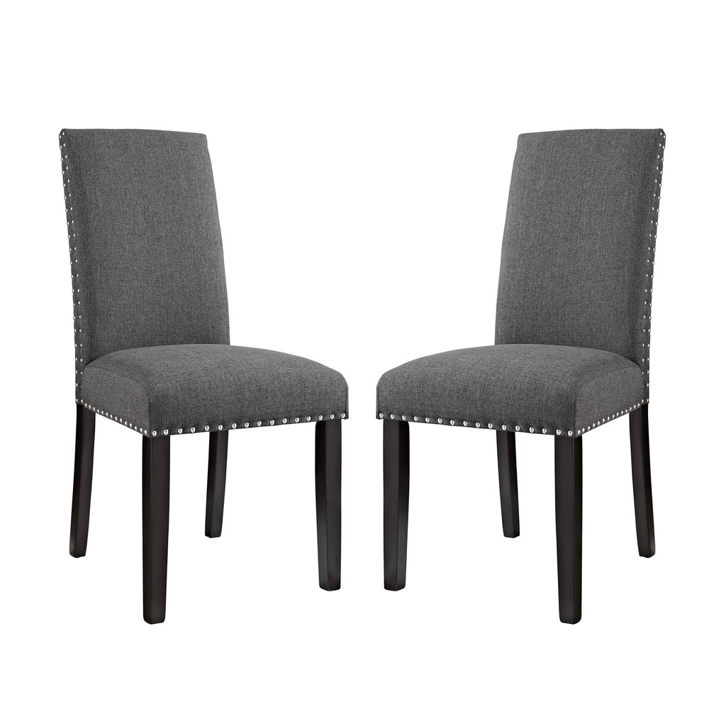 Parcel Dining Side Chair Fabric Set of 2 in Gray