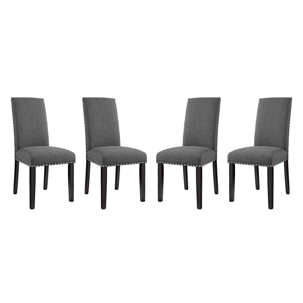 Parcel Dining Side Chair Fabric Set of 4 in Gray