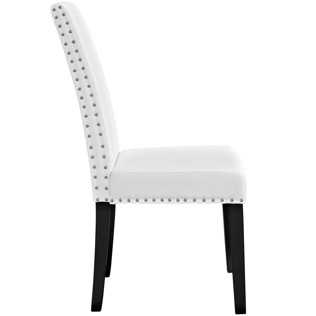 Parcel Dining Side Chair Vinyl Set of 2 in White