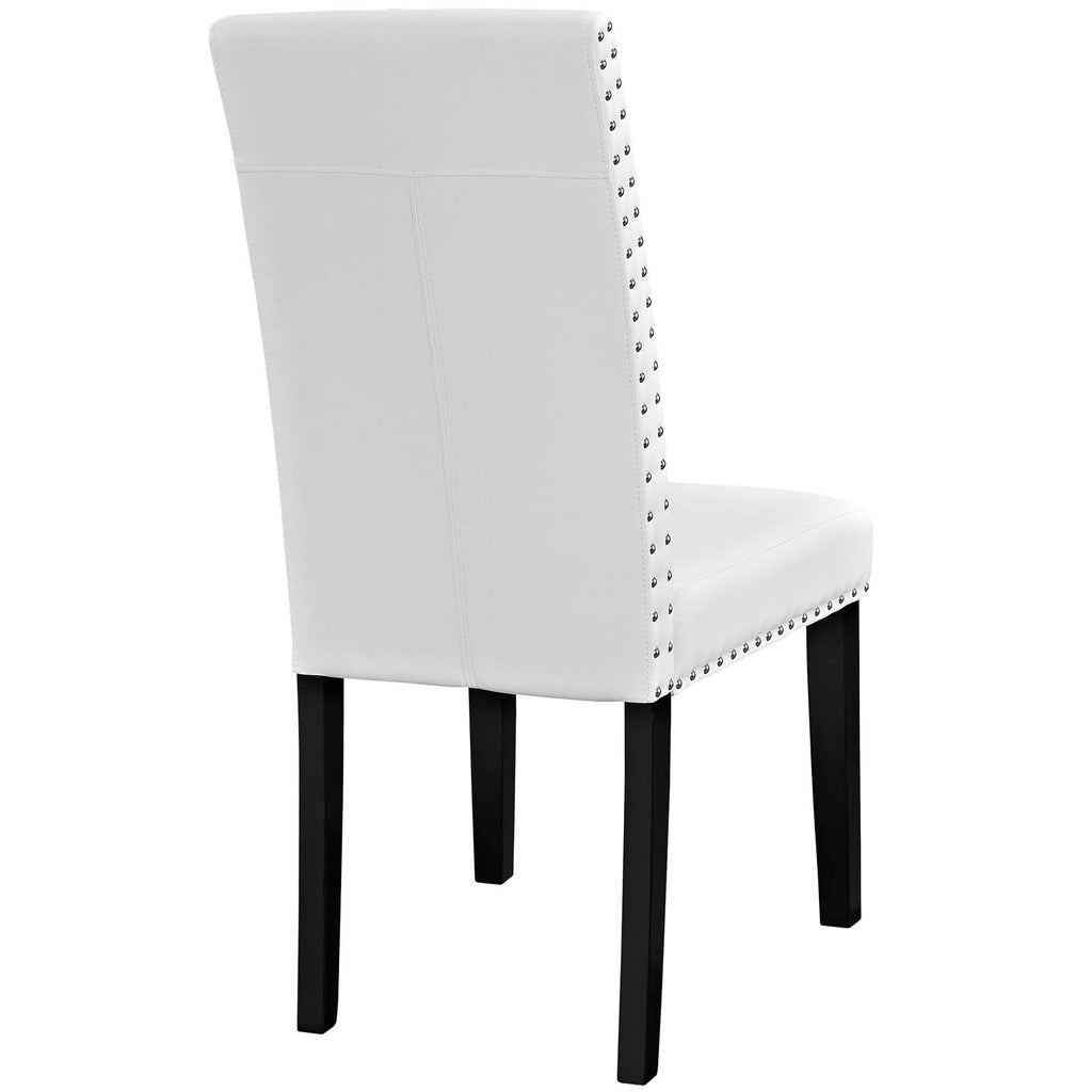 Parcel Dining Side Chair Vinyl Set of 2 in White