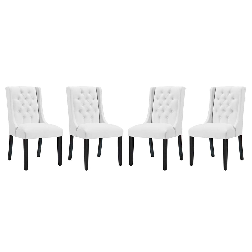 Baronet Dining Chair Vinyl Set of 4 in White