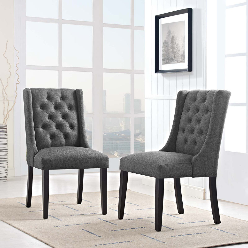 Baronet Dining Chair Fabric Set of 2 in Gray