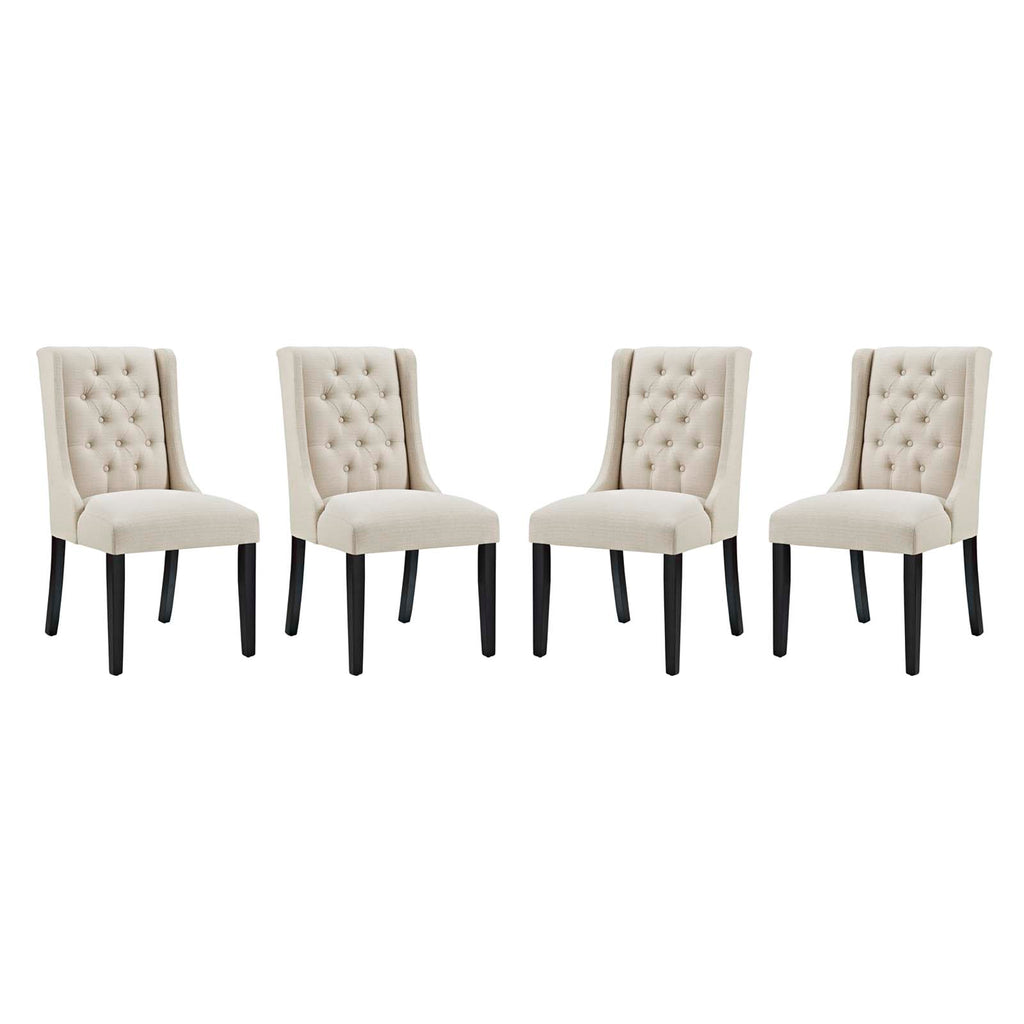 Baronet Dining Chair Fabric Set of 4 in Beige