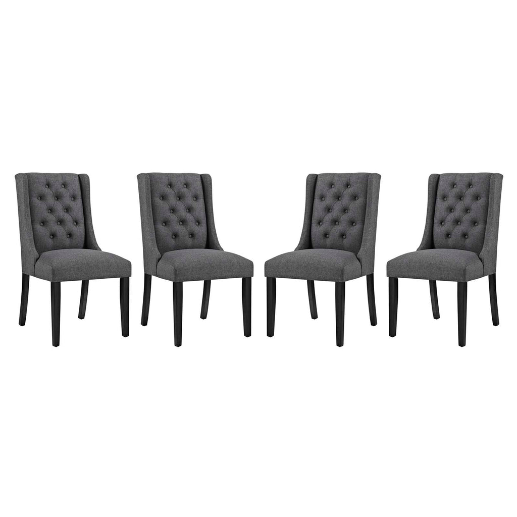 Baronet Dining Chair Fabric Set of 4 in Gray