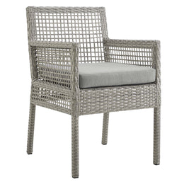 Aura 7 Piece Outdoor Patio Wicker Rattan Set in Gray Gray