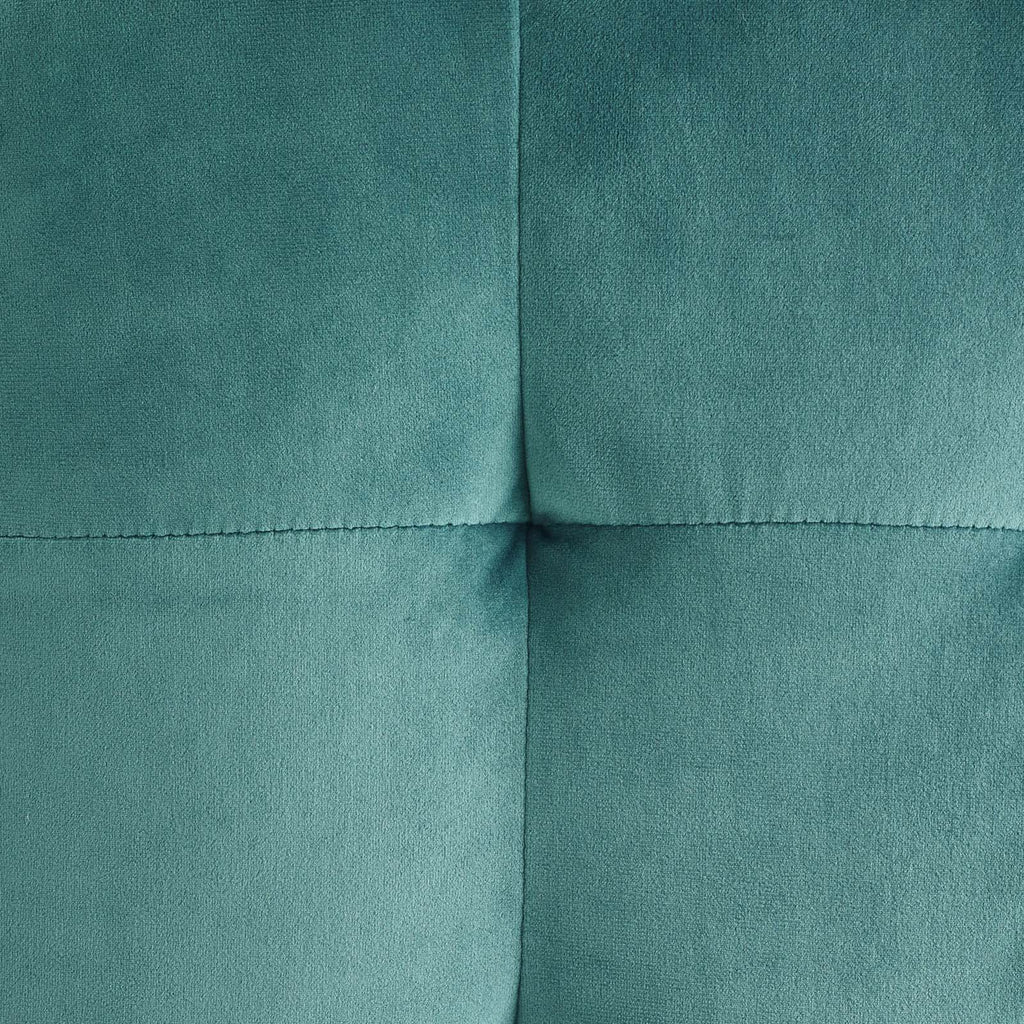 Contour Tufted Cube Performance Velvet Ottoman in Teal